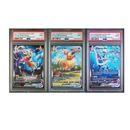 2021 POKEMON SWSH BLACK STAR PROMO FA/VAPOREON #182 & FA/JOLTEON #184 & FA/FLAREON #180 VMAX PREM.COLL.