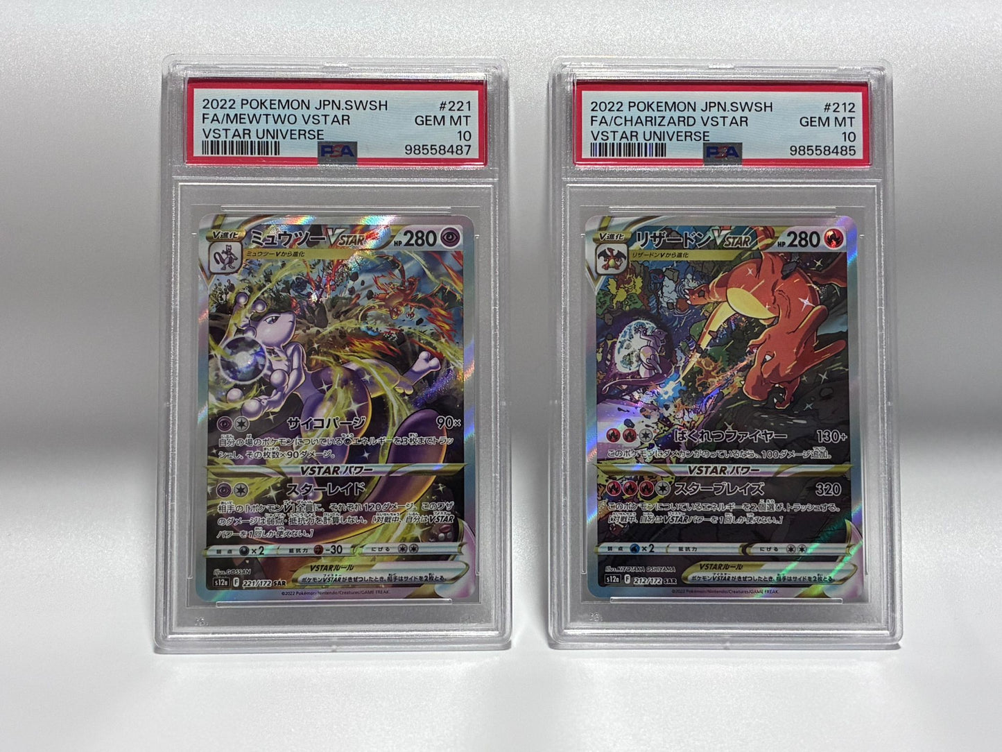 Pokémon Card Charizard 212/172 & Mewtwo 221/172 SAR VSTAR Universe